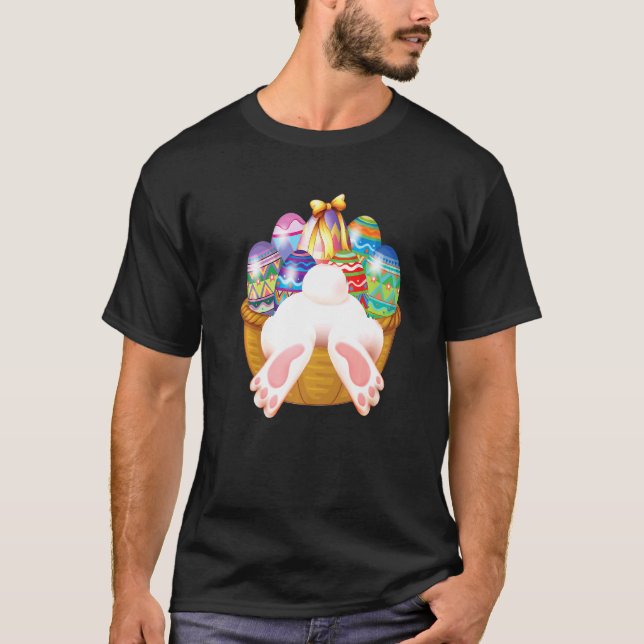 Camiseta Foguete de Ovos de Coelho felz pascoa (Frente)