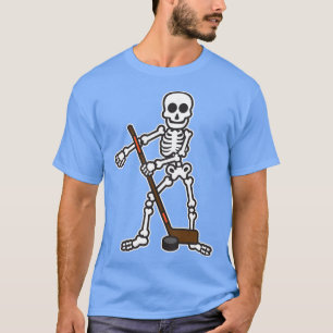Camiseta Foguete do jogador de hóquei de esqueleto de Hallo