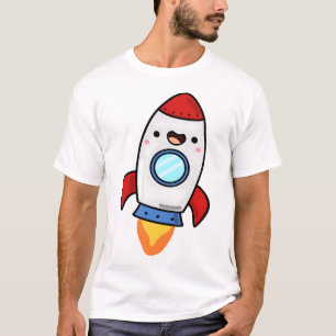 Camiseta Foguete Kawaii