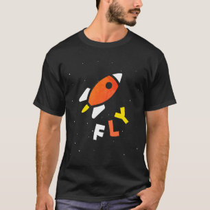 Camiseta Foguete - Laranja e Pop de Abstrato amarelo - FLY!