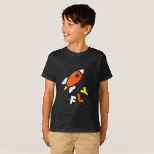 Camiseta Foguete - Pop-Arte Vermelha e Amarela