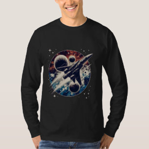 Camiseta Foguete Retro Ficção Científica Viagem Espacial Vi