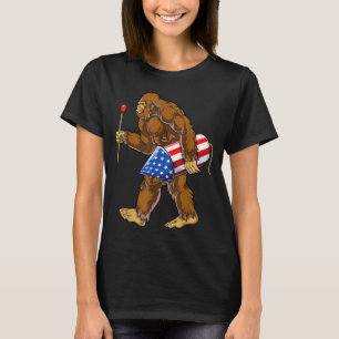 Camiseta Foguetes Bigfoot 4 de Julho Homens Sasquatch