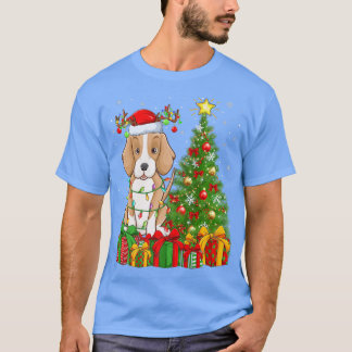 Camiseta Fohound Dog Lighting Xmas Tree Santa Hat Fohound C
