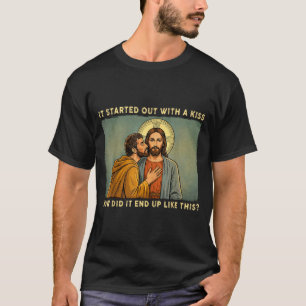 Camiseta Foi apenas um beijo jesus & judas meme engraçado