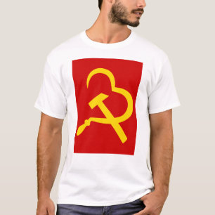 Camiseta Foice e Martelo, Coração, Amor, Comunismo
