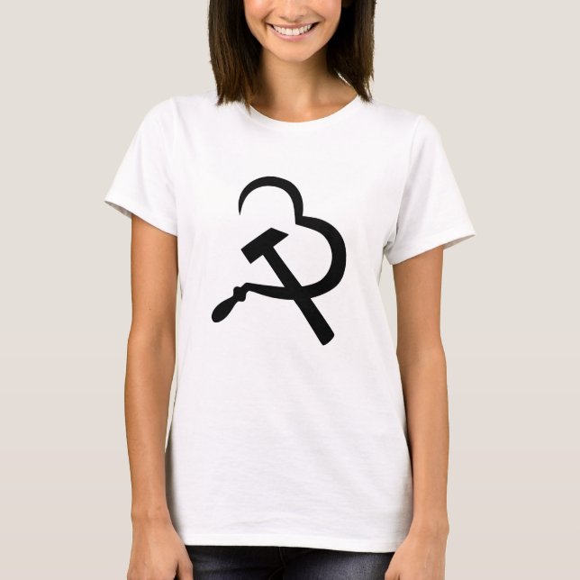 Camiseta Foice e Martelo, Coração, Amor, Comunismo (Frente)