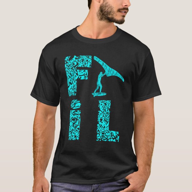 Camiseta Foil Electric Hydrofoil Surfboard Foiling Leopard  (Frente)