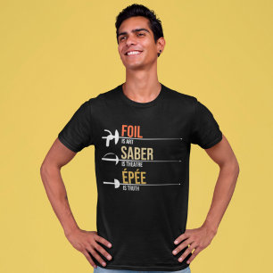 Camiseta Foil Epee Saber Esportivo Engraçado Fencer Dizend