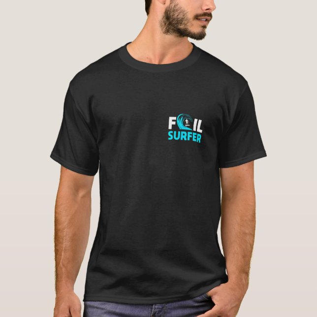 Camiseta Foil Surfing Surfer Design   Ocean Wave Rider (Frente)
