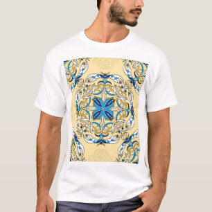 Camiseta Folchwork Arabic Floral Textura Vintage