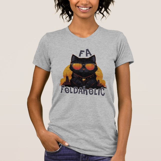 Camiseta Foldaholic: Purrfectly Retro (Frente)
