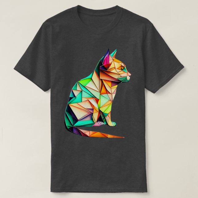 Camiseta Foldy Feline Origami Cat (Frente do Design)