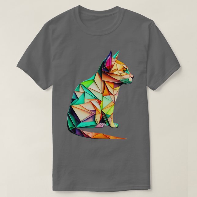 Camiseta Foldy Feline Origami Cat (Frente do Design)