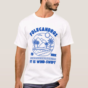 Camiseta Folegandros é varrida pelo vento (Grécia)