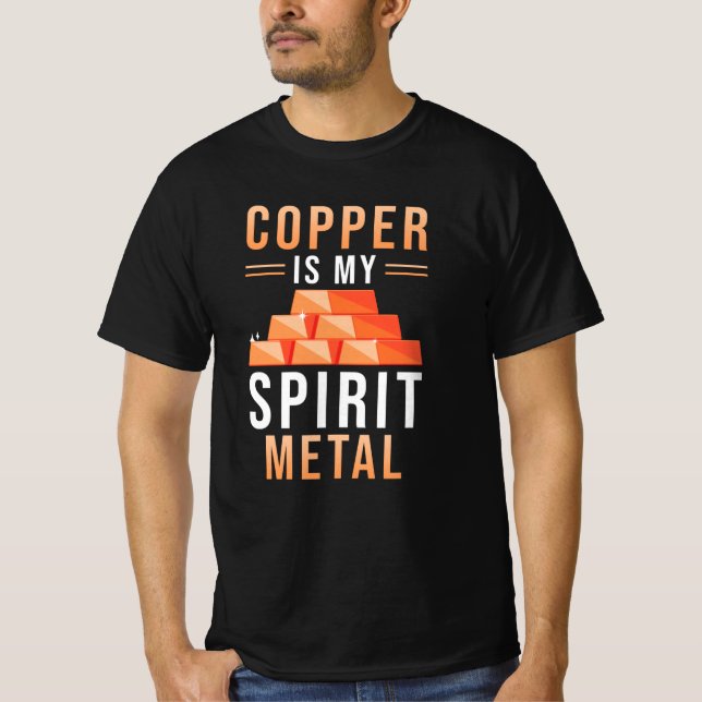Camiseta Folga de cobre metálico (Frente)