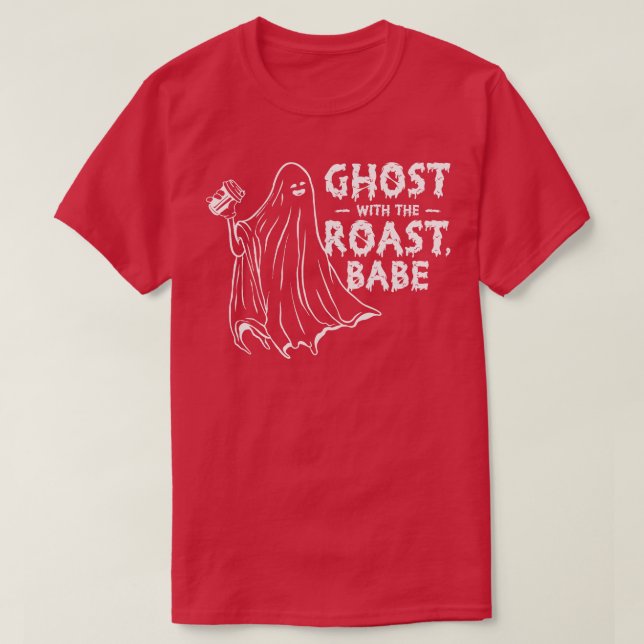Camiseta Folga de Desenho do Café de Arte Ghost Halloween (Frente do Design)