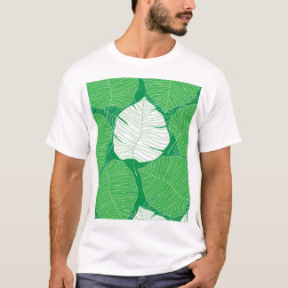 Camiseta Folha abstrato tropical, pintura artística.