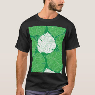 Camiseta Folha abstrato tropical, pintura artística.