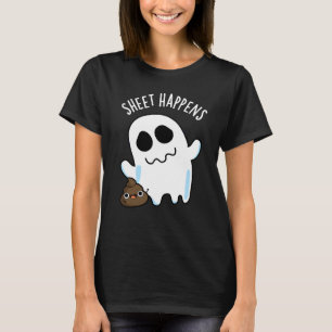 Camiseta Folha Acontece Engraçado Fantasma Escuro BG