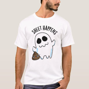 Camiseta Folha Acontece Engraçado Fantasma Pun