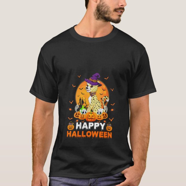 Camiseta Folha de Boo Assustador Fantasma Pumpkin Moon Brux (Frente)