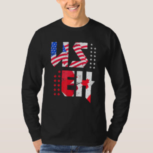Camiseta Folha de Bordo Bandeira dos EUA Orgulho Canadense