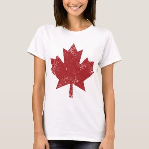 Camiseta Folha de bordo canadense (afligida)