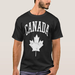 Camiseta Folha de Bordo Canadense Canadense Envelhecida