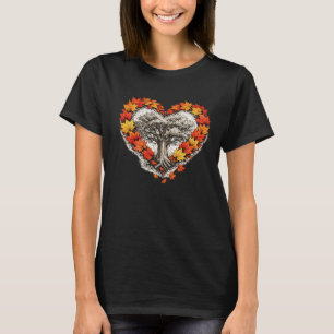 Camiseta Folha de Bordo Coração Abraçando a Árvore da Vida 