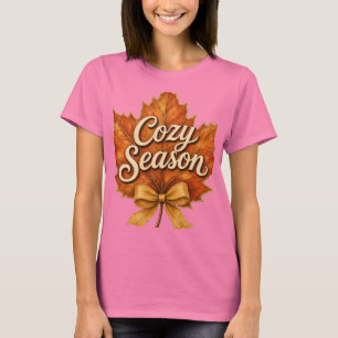 Camiseta Folha de Bordo da Temporada Aconchegante Gráfico d