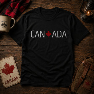Camiseta Folha de bordo do Canadá Vermelho