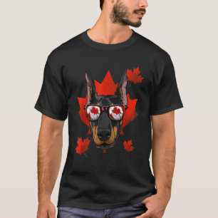 Camiseta Folha de bordo do Dobermann Pinscher canadense Can
