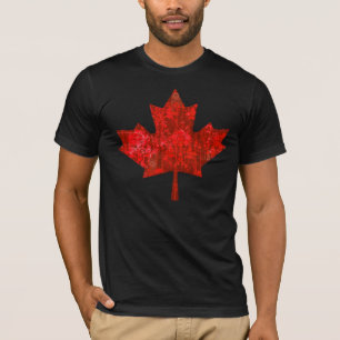 Camiseta Folha de bordo urbana suja do dia de Canadá