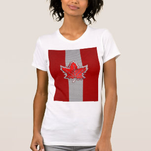 Camiseta Folha de bordo vermelha canadense em olhares da