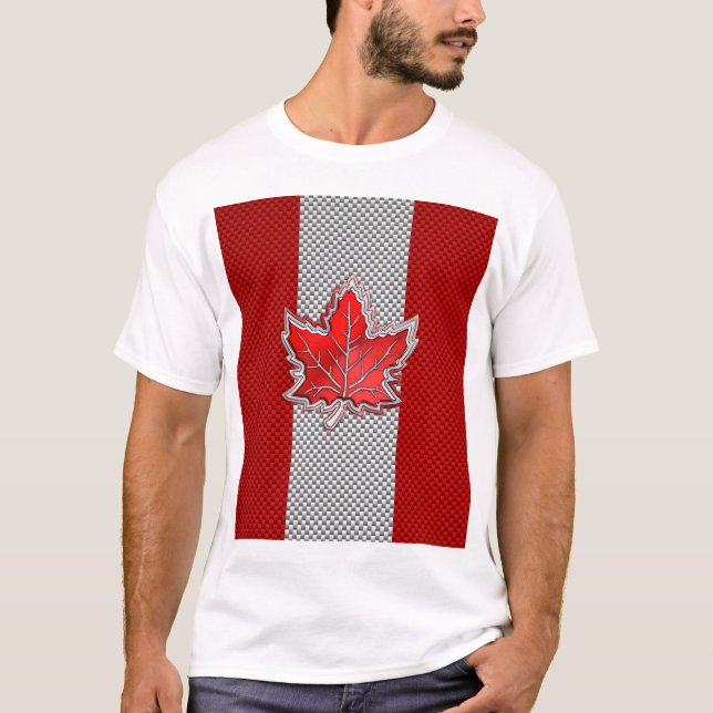 Camiseta Folha de bordo vermelha canadense em olhares da (Frente)