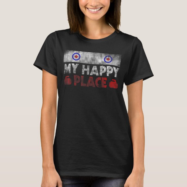 Camiseta Folha de Cachorro Motif My Happy Place Curling (Frente)