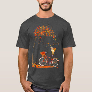 Camiseta Folha de Cão outono outono Ciclismo Engraçado Recu
