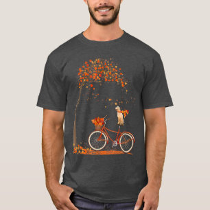 Camiseta Folha de Cão outono outono Ciclismo Engraçado Recu