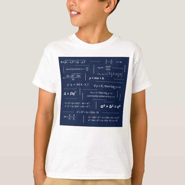 Camiseta Folha de Chats de Fórmulas de Matemática (Frente)