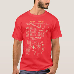 Camiseta Folha de consulta de teoria musical Presente para