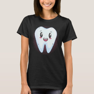 Camiseta Folha de dentes Feliz Fada de Dente Mão Dentista O