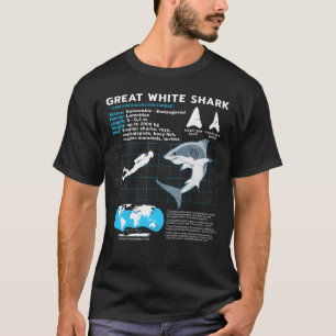Camiseta Folha de Fato de Tubarão Branco do excelente T-Sh