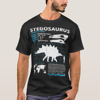 Camiseta Folha de fatos do Stegossauro Fatos do Dinossauro