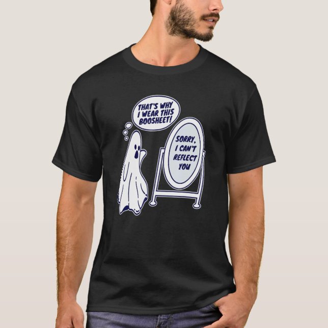 Camiseta Folha de Folha de Folhas Grumpy Ghost Irritado Spo (Frente)