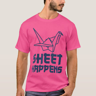 Camiseta Folha de Folha de Papel das Mulheres Acontece Pape