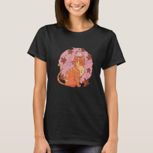 Camiseta Folha De Gato Bonita Folha Alô Outono Para Gatinho