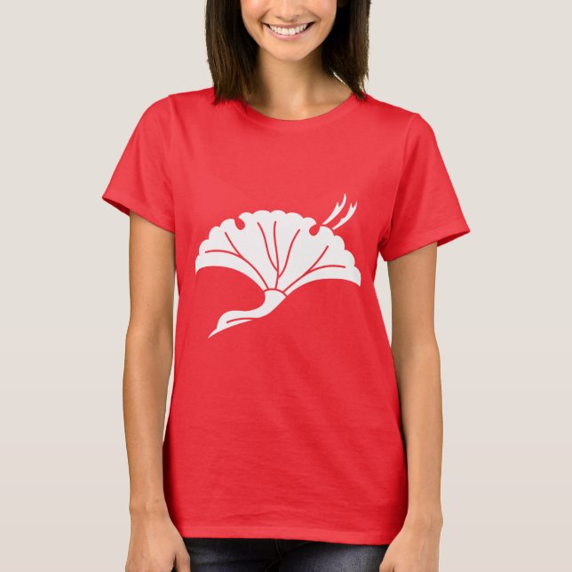 Camiseta Folha de ginkgo em forma de grou (Frente)
