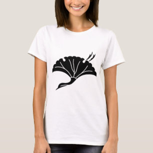 Camiseta Folha de ginkgo em forma de grou