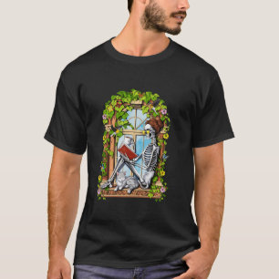 Camiseta Folha de Leitura do Esqueleto Plantas Florais de G